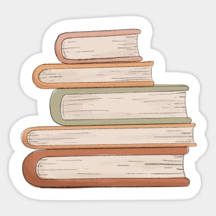 Cozy Stack of Books Illustration Sticker